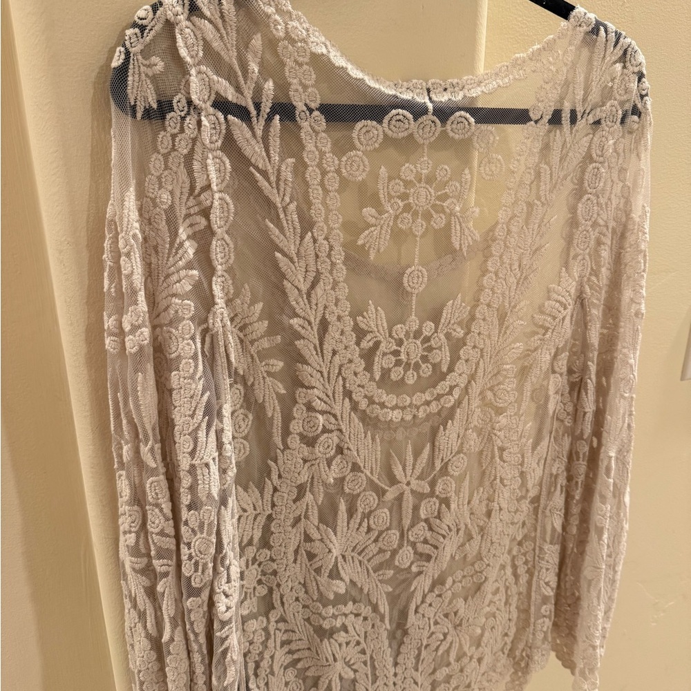 Free People Cream Lace Blouse - Picture 3 of 3